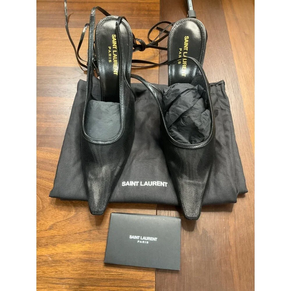 SAINT LAURENT Oxalis Pumps in Noir Black 40 10 With Box Womens High Heels - Picture 6 of 16